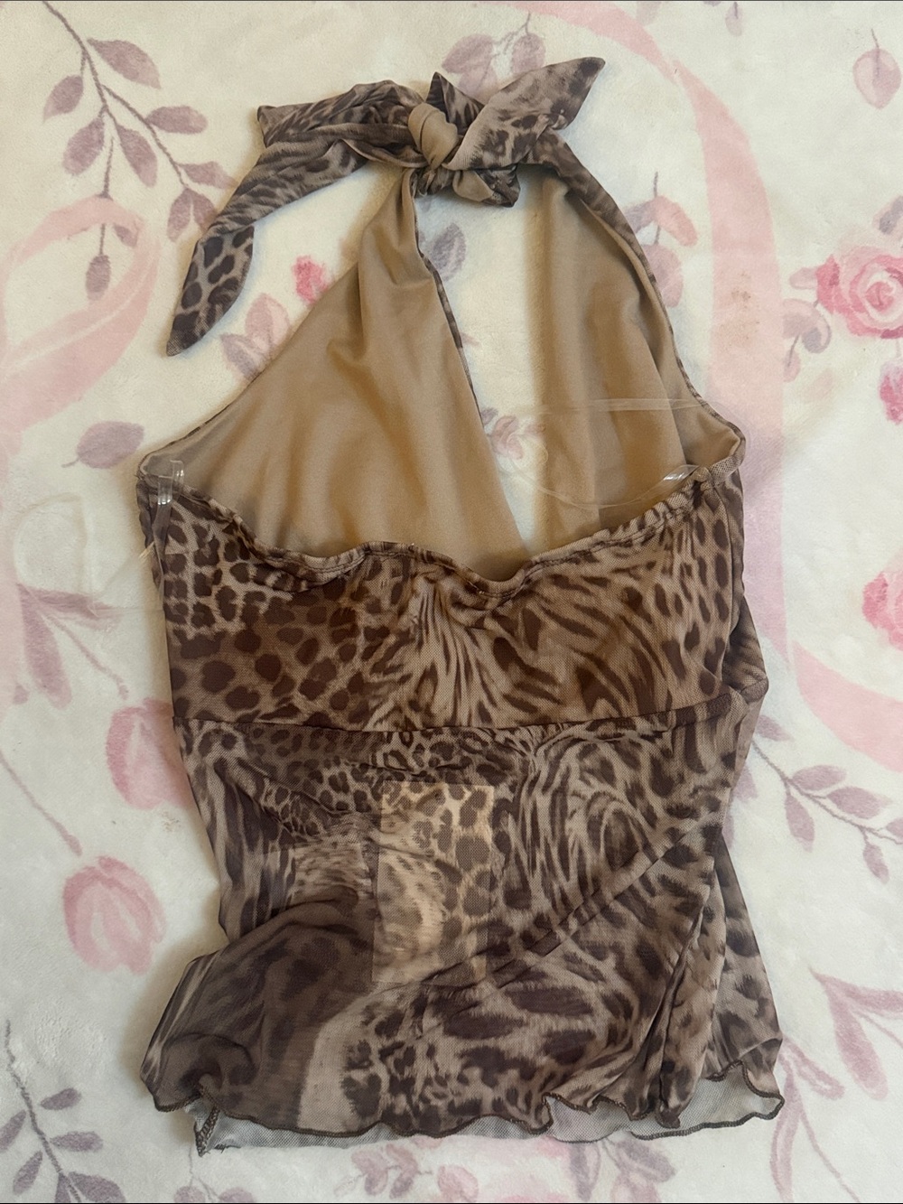 NWT See You Monday Brown Animal Print Halter Tank Top - Picture 3 of 3